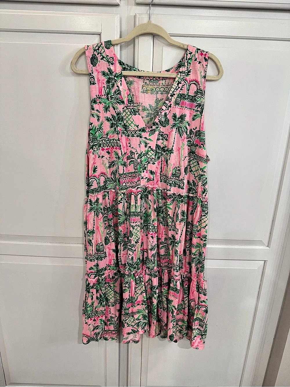 Lilly Pulitzer Lorina Swing Dress Floral Mini Dress Pink & Green